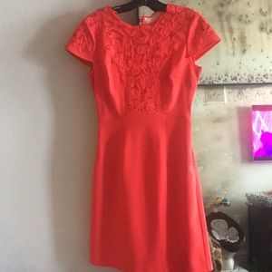 Ted Baker tropical orange/pink dress